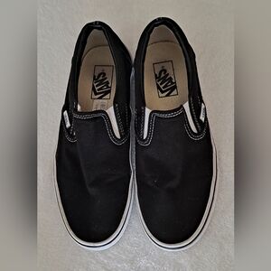 Vans Off the Wall Black Slip-On Shoes Womens Sz  9